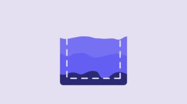 Blue Sewing Pattern icon isolated on purple background. Markings for sewing. 4K Video motion graphic animation.