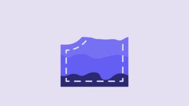 Blue Sewing Pattern icon isolated on purple background. Markings for sewing. 4K Video motion graphic animation.
