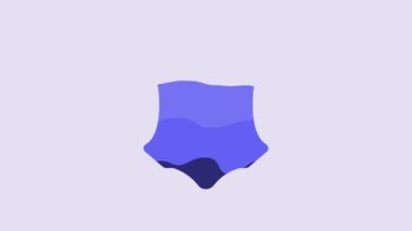 Blue Leather icon isolated on purple background. 4K Video motion graphic animation.