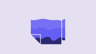 Blue Post note stickers icon isolated on purple background. Sticky tapes with space for text or message. 4K Video motion graphic animation.