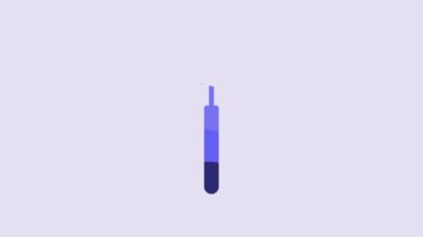 Blue Garden pitchfork icon isolated on purple background. Garden fork sign. Tool for horticulture, agriculture, farming. 4K Video motion graphic animation.