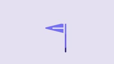 Blue Medieval flag icon isolated on purple background. Country, state, or territory ruled by a king or queen. 4K Video motion graphic animation.