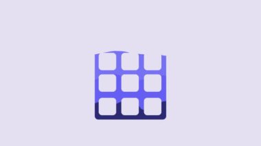 Blue Password protection and safety access icon isolated on purple background. Security, safety, protection, privacy concept. 4K Video motion graphic animation.