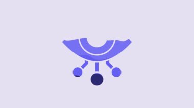 Blue Eye scan icon isolated on purple background. Scanning eye. Security check symbol. Cyber eye sign. 4K Video motion graphic animation.
