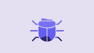 Blue System bug concept icon isolated on purple background. Code bug concept. Bug in the system. Bug searching. 4K Video motion graphic animation.