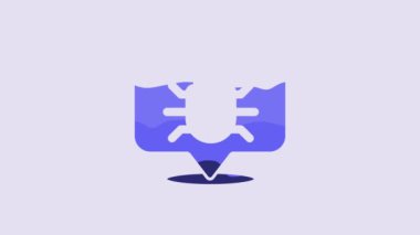 Blue System bug concept icon isolated on purple background. Code bug concept. Bug in the system. Bug searching. 4K Video motion graphic animation.