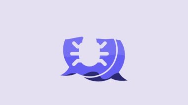 Blue System bug concept icon isolated on purple background. Code bug concept. Bug in the system. Bug searching. 4K Video motion graphic animation.