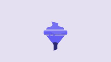 Blue Head hunting icon isolated on purple background. Business target or Employment sign. Human resource and recruitment for business. 4K Video motion graphic animation.