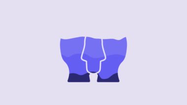 Blue Project team base icon isolated on purple background. Business analysis and planning, consulting, team work, project management. Developers. 4K Video motion graphic animation.