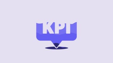 Blue KPI - Key performance indicator icon isolated on purple background. 4K Video motion graphic animation.