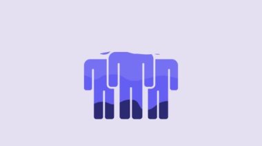Blue Users group icon isolated on purple background. Group of people icon. Business avatar symbol - users profile icon. 4K Video motion graphic animation.