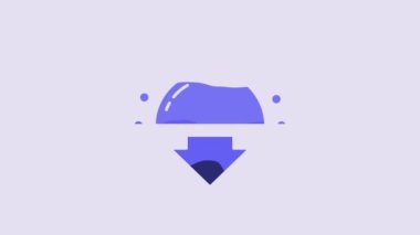 Blue Sunset icon isolated on purple background. 4K Video motion graphic animation.