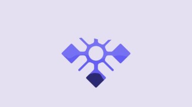 Blue Snowflake icon isolated on purple background. 4K Video motion graphic animation.