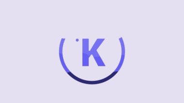 Blue Kelvin icon isolated on purple background. 4K Video motion graphic animation.