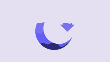 Blue Moon icon isolated on purple background. 4K Video motion graphic animation.