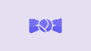 Blue Bow tie icon isolated on purple background. 4K Video motion graphic animation.