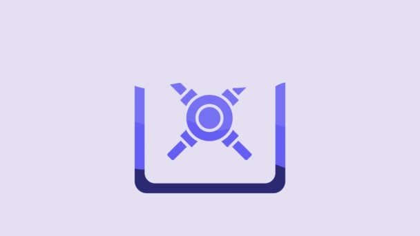 Blue Safe Icon Isolated Purple Background Door Safe Bank Vault — Stok video