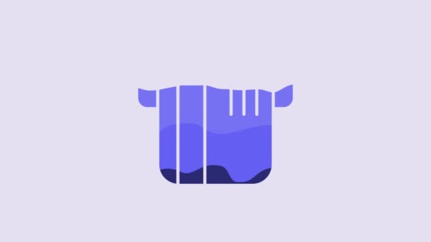 Blue Credit Card Icon Isolated Purple Background Online Payment Cash — 비디오