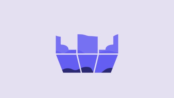 Blue Stacks Paper Money Cash Icon Isolated Purple Background Money — Video
