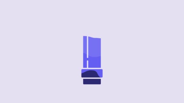 Lápiz Azul Con Icono Borrador Aislado Sobre Fondo Púrpura Dibujo — Vídeo de stock