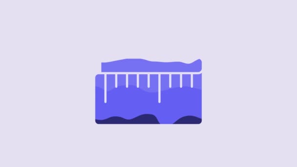 Blue Tape Measure Icon Isolated Purple Background Measuring Tape Video — Video