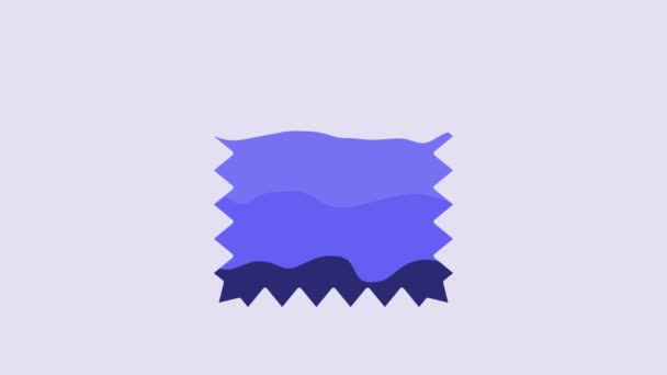 Blue Leather Icon Isolated Purple Background Video Motion Graphic Animation — ストック動画