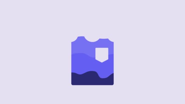 Camiseta Sin Mangas Azul Icono Aislado Sobre Fondo Púrpura Animación — Vídeos de Stock