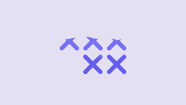 Блакитна Піктограма Кільця Вишивання Ізольована Фіолетовому Фоні Нитка Голка Вишивання — стокове відео