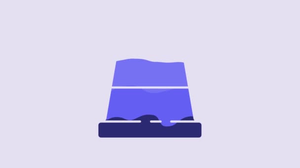 Niebieski Thimble Szycia Ikony Izolowane Fioletowym Tle Animacja Graficzna Ruchu — Wideo stockowe