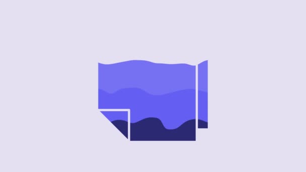 Blue Post Note Stickers Icon Isolated Purple Background Sticky Tapes — 비디오