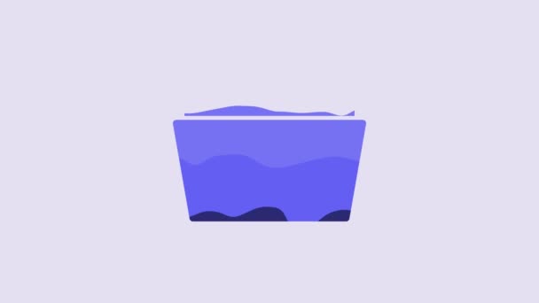 Blue Document Folder Icon Isolated Purple Background Accounting Binder Symbol — Stockvideo