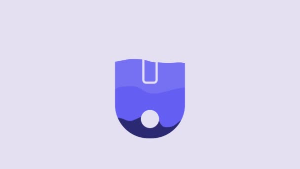 Blue Computer Mouse Icon Isolated Purple Background Optical Wheel Symbol — Stockvideo