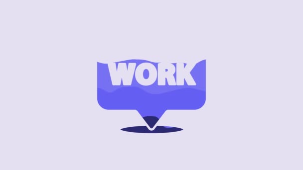 Синий Location Иконкой Текстовой Работы Выделенной Фиолетовом Фоне Видеографическая Анимация — стоковое видео