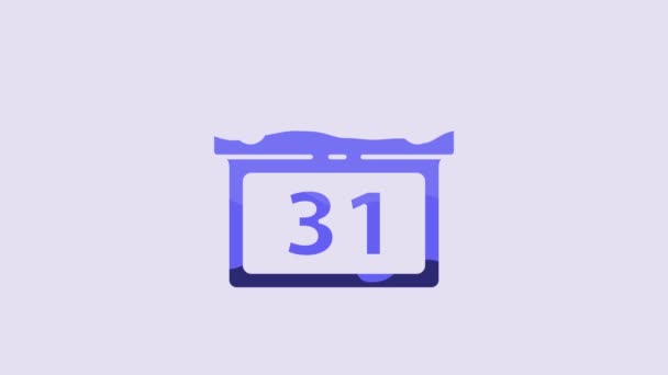Blue Calendar Icon Isolated Purple Background Event Reminder Symbol Video — Stock Video