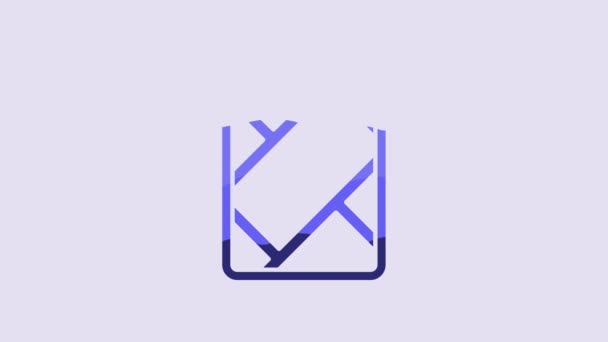 Dispositivo Azul Gps Con Icono Mapa Aislado Sobre Fondo Púrpura — Vídeos de Stock