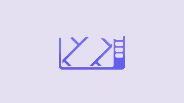 Dispositivo Azul Gps Con Icono Mapa Aislado Sobre Fondo Púrpura — Vídeo de stock