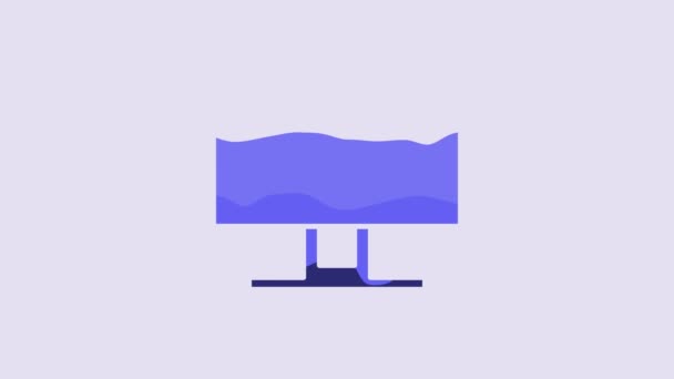 Blue Smart Icon Isolated Purple Background Television Sign Video Motion — Stock videók