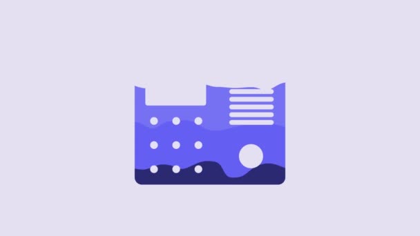 Blue House Intercom System Icon Isolated Purple Background Video Motion — Vídeos de Stock