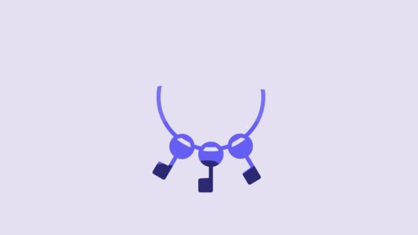 Blue Bunch Keys Icon Isolated Purple Background Video Motion Graphic — Video