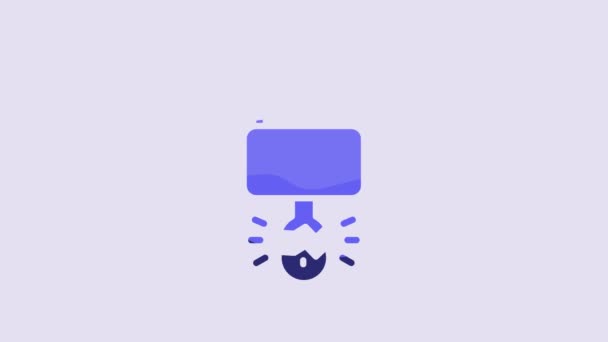Blue Key Broke Padlock Icon Isolated Purple Background Padlock Sign — Vídeo de Stock