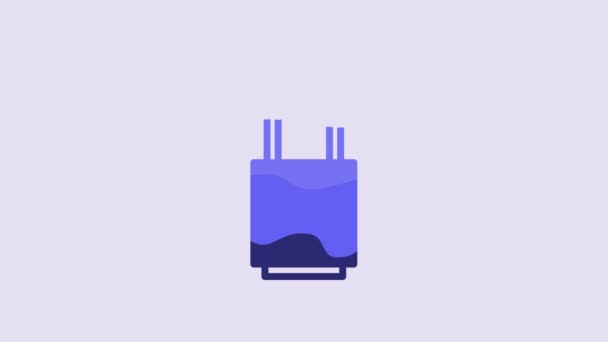 Icono Bloqueo Azul Aislado Sobre Fondo Púrpura Señal Candado Seguridad — Vídeos de Stock