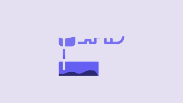 Niebieski Zaznaczony Klawisz Ikony Izolowane Fioletowym Tle Animacja Graficzna Ruchu — Wideo stockowe