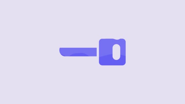 蓝色键图标隔离在紫色背景 4K视频运动图形动画 — 图库视频影像