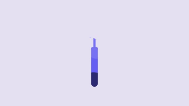 Иконка Blue Garden Pitchfork Выделена Фиолетовом Фоне Вывеска Вилкой Инструмент — стоковое видео