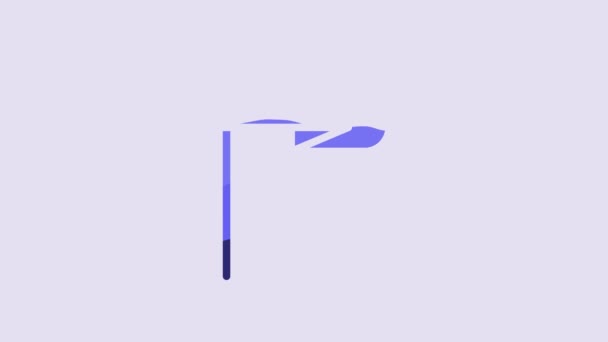 Синий Значок Средневекового Флага Выделен Фиолетовом Фоне Страна Штат Территория — стоковое видео