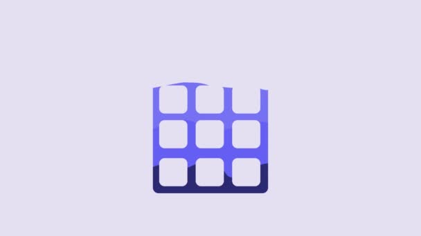 Blue Password Protection Safety Access Icon Isolated Purple Background Security — Wideo stockowe