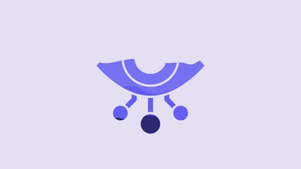 Blaues Auge Scan Symbol Isoliert Auf Violettem Hintergrund Augen Abtasten — Stockvideo