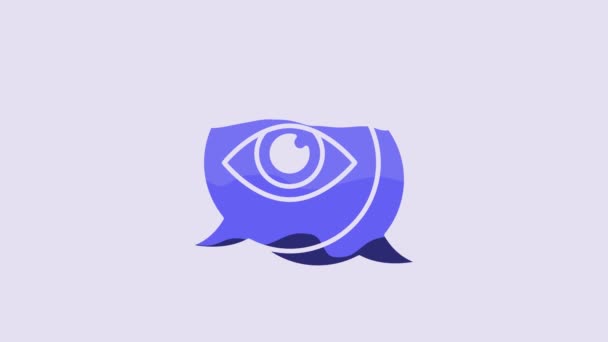 Піктограма Сканування Блакитного Ока Ізольована Фіолетовому Фоні Сканування Очей Перевірка — стокове відео