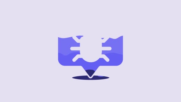 Blue System Bug Concept Icon Isolated Purple Background Code Bug — 비디오