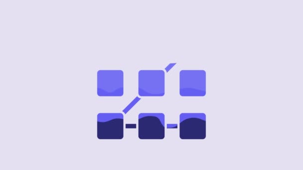 Modrá Grafická Ochrana Hesla Bezpečnostní Přístup Ikona Izolované Fialovém Pozadí — Stock video